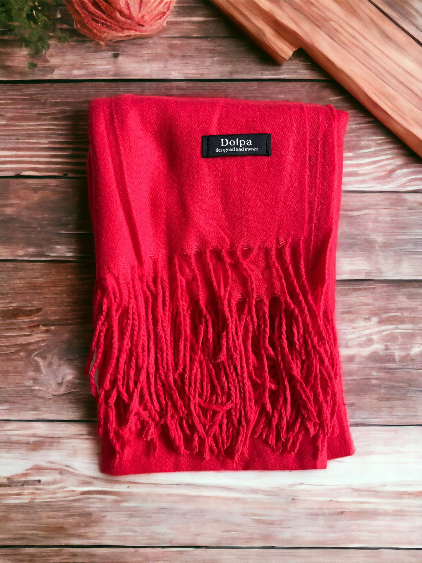 Luxury Cashmere Pashmina Red Scarf