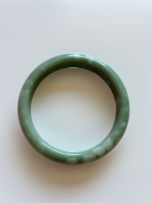 Natural Hetian Cyan Jade Happiness Success Bracelet Bangle 60 MM