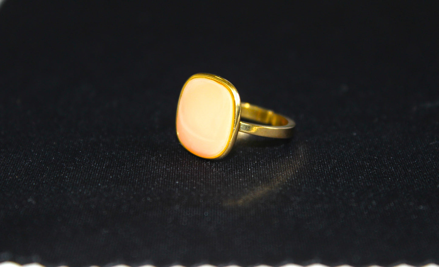 Hetien Jade  18K Plated Adjustable Ring