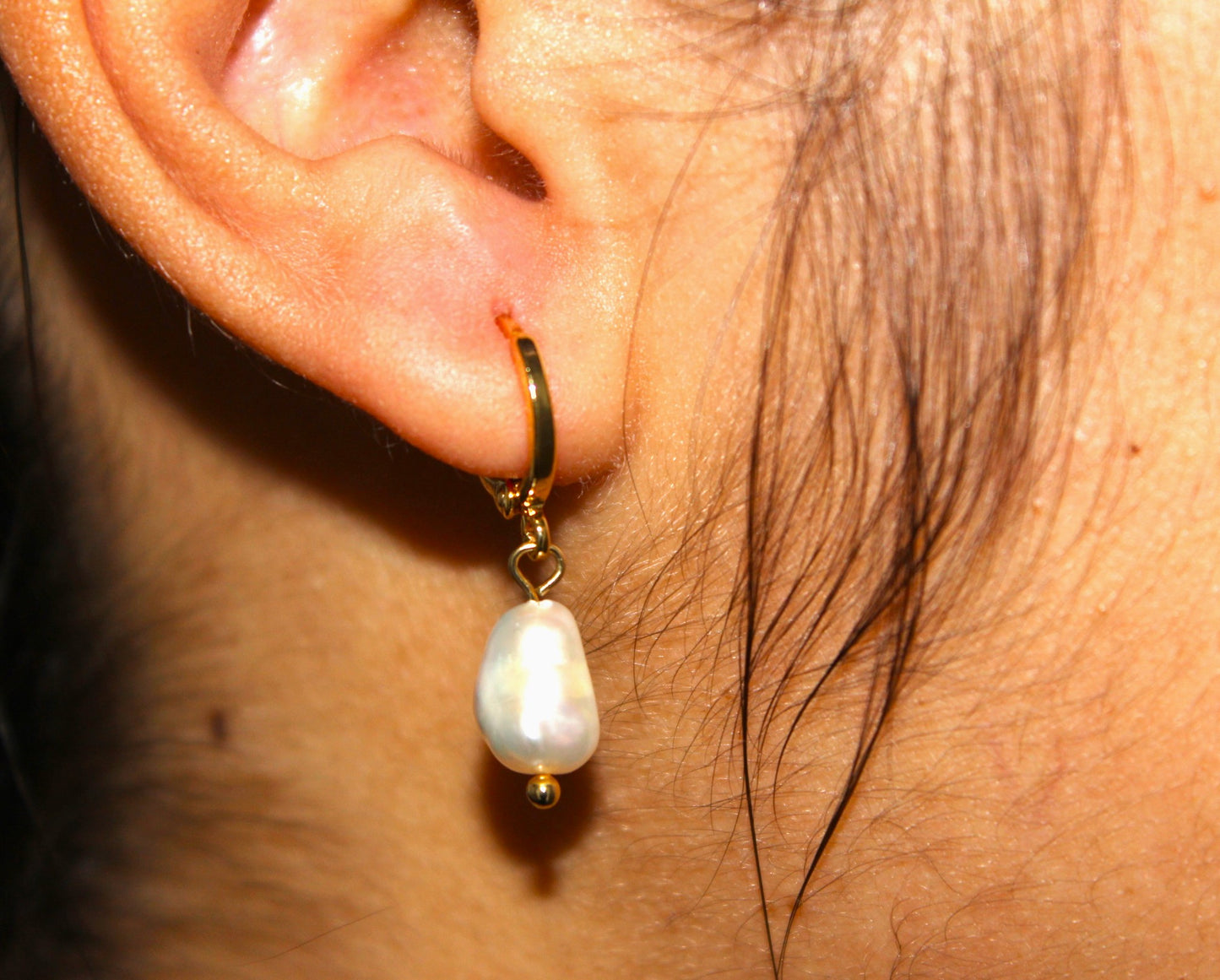 Pearl Drop Earring/ 18K Gold Plated