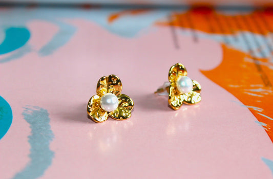 Flower Earring Gold Plated
