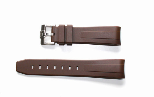 Dolpa 20mm Curved Ended Brown Rubber Strap