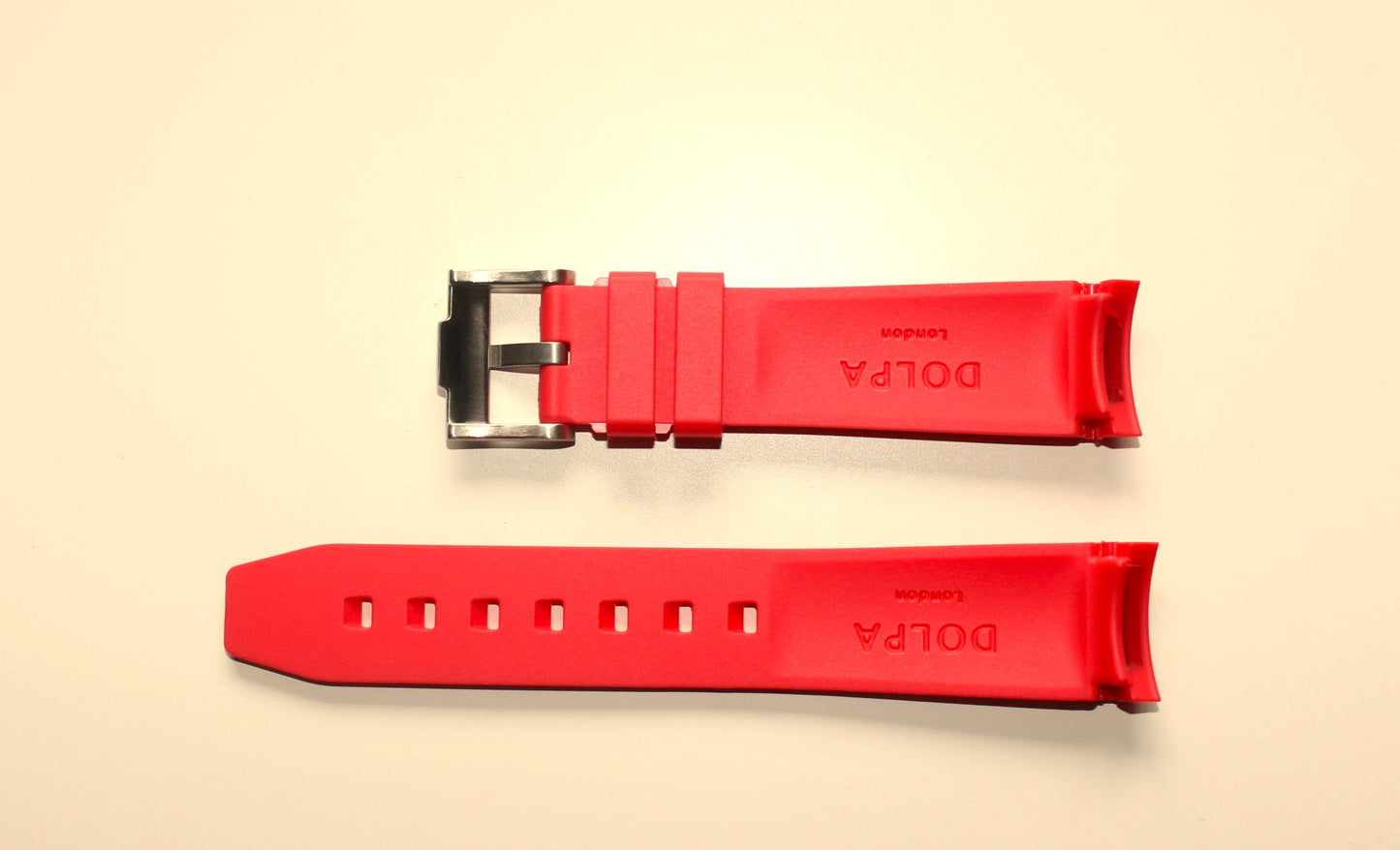 Dolpa 20mm Curved Ended Orange Rubber Strap