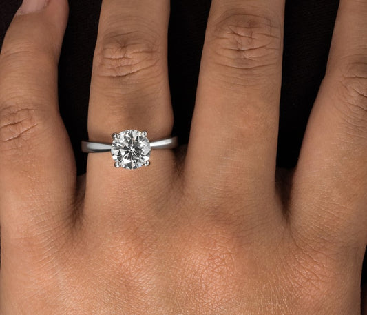 White Gold Round Brilliant Cut Lab Grown Diamond 1.00ct E/SI1 XXX