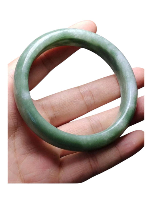 Natural Hetian Cyan Jade Happiness Success Bracelet Bangle 60.4 MM