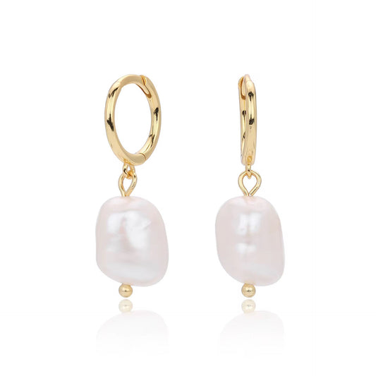 Pearl Drop Earring/ 18K Gold Plated